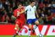 LONDON, ENGLAND - SEPTEMBER 06: Aaron Ramsey (L) of Wales challenges Gareth Barry (R) of England during the UEFA EURO 2012 group G qualifying match between England and Wales at Wembley Stadium on September 6, 2011 in London, England. (Photo by David Ca