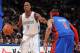 DENVER - JANUARY 9: Chauncey Billups #7 of the Denver Nuggets looks to make a play against Allen Iverson #1 of the Detroit Pistons on January 9, 2009 at the Pepsi Center in Denver, Colorado. NOTE TO USER: User expressly acknowledges and agrees that, by do