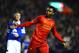 LIVERPOOL, ENGLAND - JANUARY 28: Daniel Sturridge of Liverpool celebrates after scoring his team's second goal during the Barclays Premier League match between Liverpool and Everton at Anfield on January 28, 2014 in Liverpool, England. (Photo by Laurenc