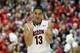 TUCSON, AZ - FEBRUARY 06: Nick Johnson #13 of the Arizona Wildcats reacts after a basket against the Oregon Ducks during the second half of a college basketball game at McKale Center on February 6, 2014 in Tucson, Arizona. The Wildcats defeated the Duck