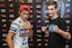 MACAU - FEBRUARY 26: DH Kim (L) of South Korea and John Hathaway of England pose for media during the presentation of UFC Fight Night Macao Kim vs. Hathaway on February 26, 2014 in Macau (Photo by Xaume Olleros/Getty Images)