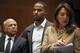 LOS ANGELES, CA - FEBRUARY 14: Former pro football player Darren Sharper appears in court along with his attorneys Blair Berk (R) and Leonard Levine (L) on February 14, 2014 in Los Angeles, California. Sharper was charged today with drugging and raping tw