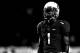 MIAMI GARDENS, FL - NOVEMBER 09: (EDITORS NOTE: Image has been converted to black and white.) Allen Hurns #1 of the Miami Hurricanes looks on during a game against the Virginia Tech Hokies at Sun Life Stadium on November 9, 2013 in Miami Gardens, Florida.