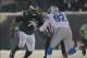 Dec 8, 2013; Philadelphia, PA, USA; Philadelphia Eagles tackle Jason Peters (71) battles Detroit Lions defensive end Devin Taylor (92) during the fourth quarter at Lincoln Financial Field. Mandatory Credit: Jeffrey G. Pittenger-USA TODAY Sports