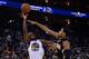 January 20, 2014; Oakland, CA, USA; Golden State Warriors small forward Harrison Barnes (40, left) shoots the ball against Indiana Pacers small forward Danny Granger (33) during the second quarter at Oracle Arena. Mandatory Credit: Kyle Terada-USA TODAY S