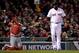 Oct 24, 2013; Boston, MA, USA; Boston Red Sox designated hitter David Ortiz draws a walk in the fourth inning against the St. Louis Cardinals during game two of the MLB baseball World Series at Fenway Park. Mandatory Credit: Robert Deutsch-USA TODAY Sport