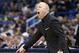 Mar 1, 2014; Hartford, CT, USA; Cincinnati Bearcats head coach Mick Cronin watches from the sideline as they take on the Connecticut Huskies in the first half at XL Center. Mandatory Credit: David Butler II-USA TODAY Sports