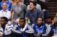 Jan 17, 2014; Phoenix, AZ, USA; Dallas Mavericks owner Mark Cuban yells from the bench in the second half against the Phoenix Suns at US Airways Center. The Mavericks won 110-107. Mandatory Credit: Jennifer Stewart-USA TODAY Sports