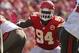 October 14, 2012; Tampa, FL, USA; Kansas City Chiefs defensive end Tyson Jackson (94) rushes against the Tampa Bay Buccaneers during the second half at Raymond James Stadium. Tampa Bay Buccaneers defeated the Kansas City Chiefs 38-10. Mandatory Credit: Ki