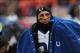 Dec 22, 2013; Kansas City, MO, USA; Indianapolis Colts running back Donald Brown (31) watches play on the sidelines during the second half of the game against the Kansas City Chiefs at Arrowhead Stadium. The Colts won 23-7. Mandatory Credit: Denny Medley-