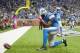 DETROIT, MI - OCTOBER 20: Tight end Brandon Pettigrew #87 of the Detroit Lions celebrates after he ran in a touchdown during the first half against the Cincinnati Bengals at Ford Field on October 20, 2013 in Detroit, Michigan. (Photo by Jason Miller/Getty