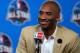 NEW ORLEANS, LA - FEBRUARY 16: Kobe Bryant of the Los Angeles Lakers addresses the media before the 2014 NBA All-Star game at the Smoothie King Center on February 16, 2014 in New Orleans, Louisiana. NOTE TO USER: User expressly acknowledges and agrees th