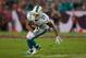 Nov 11, 2013; Tampa, FL, USA; Miami Dolphins safety Jimmy Wilson (27) incepts the ball during the second half of the game against the Tampa Bay Buccaneers at Raymond James Stadium. Mandatory Credit: Rob Foldy-USA TODAY Sports