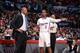 LOS ANGELES, CA - FEBRUARY 26: Head coach Doc Rivers of the Los Angeles Clippers and Chris Paul #3 talk to each other during their game against the Houston Rockets at Staples Center on February 26, 2014 in Los Angeles, California. NOTE TO USER: User expre