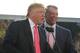 GREEN BAY, WI - JUNE 22: Vince McMahon (L) and Donald Trump attend a press conference about the WWE at the Austin Straubel International Airport on June 22, 2009 in Green Bay, Wisconsin. (Photo by Mark A. Wallenfang/Getty Images)