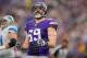 Dec 29, 2013; Minneapolis, MN, USA; Minnesota Vikings defensive end Jared Allen (69) reacts against the Detroit Lions in the second quarter at Mall of America Field at H.H.H. Metrodome. The Vikings win 14-13. Mandatory Credit: Bruce Kluckhohn-USA TODAY Sp