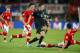 VIENNA, AUSTRIA - SEPTEMBER 10: Robbie Keane of Ireland (C) challenges Julian Baumgartlinger (L) and Aleksandar Dragovic of Austria during the FIFA World Cup 2014 Group C qualification match between Austria and the Republic of Ireland at the Ernst Happel