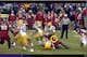 A hit to the outside of Zach Mettenberger's knee—highlighted by the yellow circle—tore his ACL and MCL.