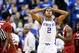 Feb 27, 2014; Lexington, KY, USA; Kentucky Wildcats guard Aaron Harrison (2) reacts during the game against the Arkansas Razorbacks in the second half at Rupp Arena. Arkansas defeated Kentucky 71-67. Mandatory Credit: Mark Zerof-USA TODAY Sports