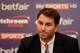 LONDON, ENGLAND - MARCH 11: Eddie Hearn talks to the assembled media as he reveals Ricky Burns, the World Boxing Organisation lightweight champion, as his latest signing to the Matchroom Boxing stable at a press conference at the Grosvenor House Hotel on