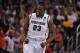March 22, 2012; Phoenix, AZ, USA; Michigan State Spartans forward Draymond Green (23) reacts after a play during the first half in the semifinals of the west region of the 2012 NCAA men's basketball tournament against the Louisville Cardinals at US Airway