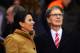 LIVERPOOL, ENGLAND - JANUARY 18: Liverpool co-owner John Henry looks on with wife Linda Pizzuti prior to the Barclays Premier League match between Liverpool and Aston Villa at Anfield on January 18, 2014 in Liverpool, England. (Photo by Michael Regan/Ge