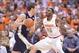 Mar 4, 2014; Syracuse, NY, USA; Syracuse Orange forward Rakeem Christmas (25) defends against Georgia Tech Yellow Jackets center Daniel Miller (5) during the first half of a game at the Carrier Dome. Mandatory Credit: Mark Konezny-USA TODAY Sports