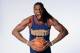 DENVER, CO - MARCH 4: Kenneth Faried #35 of the Denver Nuggets poses for photos wearing the uniform from the 1993-1994 season on March 4, 2014 at the Pepsi Center in Denver, Colorado. NOTE TO USER: User expressly acknowledges and agrees that, by downloadi