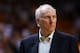MIAMI, FL - JANUARY 26: Gregg Popovich of the San Antonio Spurs looks on during a game against the Miami Heat at American Airlines Arena on January 26, 2014 in Miami, Florida. NOTE TO USER: User expressly acknowledges and agrees that, by downloading and/o