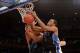 Nov 29, 2013; New York, NY, USA; Duke Blue Devils forward Rodney Hood (5) grabs a rebound against the Arizona Wildcats during the first half of the NIT Season Tip-Off Championship game at Madison Square Garden. Mandatory Credit: Joe Camporeale-USA TODAY S