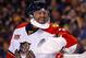 BOSTON, MA - MARCH 04: Tim Thomas #34 of the Florida Panthers laughs following a save in the first period against the Boston Bruins during the game at TD Garden on March 4, 2014 in Boston, Massachusetts. (Photo by Jared Wickerham/Getty Images)