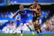 LONDON, ENGLAND - AUGUST 18: Kevin De Bruyne of Chelsea is challenged by James Chester of Hull City during the Barclays Premier League match between Chelsea and Hull City at Stamford Bridge on August 18, 2013 in London, England. (Photo by Richard Heathc