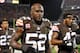 Cleveland Browns inside linebacker D'Qwell Jackson (52) during an NFL football game against the Buffalo Bills on Thursday, Oct. 3, 2013 in Cleveland. The Browns won 37-24. (AP Photo/David Richard)