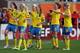 OTHENBURG, SWEDEN - JULY 10: (L-R) Lotta Schelin, Josefine Oeqvist, Nilla Fischer, Kosovare Asllani, Antonia Goeransson and Marie Hammarstroem of Sweden celebrate the first goal of Sweden during the UEFA Women's EURO 2013 Group A match between Sweden and