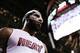 Mar 3, 2014; Miami, FL, USA; Miami Heat small forward LeBron James (6) reacts after making a shot against the Charlotte Bobcats in the second half at American Airlines Arena. Mandatory Credit: Robert Mayer-USA TODAY Sports