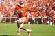 Sep 28, 2013; Clemson, SC, USA; Clemson Tigers quarterback Tajh Boyd (10) carries the ball during the second quarter against the Wake Forest Demon Deacons at Clemson Memorial Stadium. Mandatory Credit: Joshua S. Kelly-USA TODAY Sports