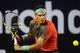 RIO DE JANEIRO, BRAZIL - FEBRUARY 23: Rafael Nadal of Spain returns the ball to Alexandr Dolgopolov of Ukraine during the ATP Rio Open 2014 at Jockey Club Rio de Janeiro on February 23, 2014 in Rio de Janeiro, Brazil. (Photo by Buda Mendes/Getty Images)