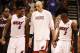 ORLANDO, FL - FEBRUARY 03: Forwad LeBron James #6, Center Zydrunas Ilgauskas and Guard Dwyane Wade #3 of the Miami Heat against the Orlando Magic at Amway Arena on February 3, 2011 in Orlando, Florida. NOTE TO USER: User expressly acknowledges and agrees