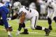 EAST RUTHERFORD, NJ - NOVEMBER 10: Vance Walker #98 of the Oakland Raiders in action against the New York Giants during their game at MetLife Stadium on November 10, 2013 in East Rutherford, New Jersey. (Photo by Al Bello/Getty Images)