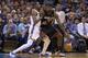Oklahoma City, OK - February 20: LeBron James #6 of the Miami Heat drives to the basket against Kevin Durant #35 of the Oklahoma City Thunder at the Chesapeake Arena on February 20, 2014 in Oklahoma City, OK. NOTE TO USER: User expressly acknowledges and