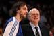 LOS ANGELES, CA - JANUARY 11: Head coach Phil Jackson and Pau Gasol #16 of the Los Angeles Lakers laugh before the game with the Cleveland Cavaliers at Staples Center on January 11, 2011 in Los Angeles, California. The Lakers won 112-57. NOTE TO USER: