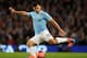 MANCHESTER, ENGLAND - JANUARY 15: Sergio Aguero of Manchester City in action during the Budweiser FA Cup Third Round Replay match between Manchester City and Blackburn Rovers at the Etihad Stadium on January 15, 2014 in Manchester, England. (Photo by Ch