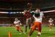 MIAMI GARDENS, FL - JANUARY 03: Vonn Bell #11 of the Ohio State Buckeyes intercepts a pass thrown by Tajh Boyd #10 of the Clemson Tigers in the second quarter during the Discover Orange Bowl at Sun Life Stadium on January 3, 2014 in Miami Gardens, Florida