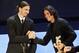 MILAN, ITALY - JANUARY 23: Zlatan Ibrahimovic and Edinson Cavani attend the Gran Gala del calcio Aic 2011 awards ceremony at Teatro dal Verme on January 23, 2012 in Milan, Italy. (Photo by Vittorio Zunino Celotto/Getty Images)