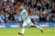 Raring to go: Sergio Aguero will be excited about facing Barca.