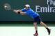 INDIAN WELLS, CA - MARCH 07: Daniel Munoz-De La Nava of Spain hits a return to Julien Benneteau of France during the BNP Paribas Open at Indian Wells Tennis Garden on March 7, 2014 in Indian Wells, California. Lepchenko won 6-3, 6-2. (Photo by Stephen