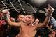 Mar 17, 2012; New York, NY, USA; Sergio Martinez celebrates his 11th round TKO over Matthew Macklin at the Theater at Madison Square Garden. Mandatory Credit: Ed Mulholland-USA TODAY Sports