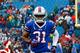 Dec 22, 2013; Orchard Park, NY, USA; Buffalo Bills free safety Jairus Byrd (31) takes to the field before a game against the Miami Dolphins at Ralph Wilson Stadium. Mandatory Credit: Timothy T. Ludwig-USA TODAY Sports