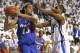 LEXINGTON, KY - FEBRUARY 10: Sheray Thomas #23 of the Kentucky Wildcatsputs defensive pressure on Joakim Noah #13 of the Florida Gators during the game on Feburary 10, 2007 at Rupp Arena in Lexington, Kentucky. (Photo by Andy Lyons/Getty Images)