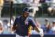 Singleton is frustrated after another disappointing at bat during spring training.